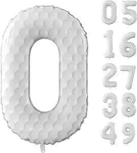 40-Inch Golf Number Balloon – Large Sports-Themed Birthday Decoration, Ideal for Kids’ Parties and Golf Events (Number 0)