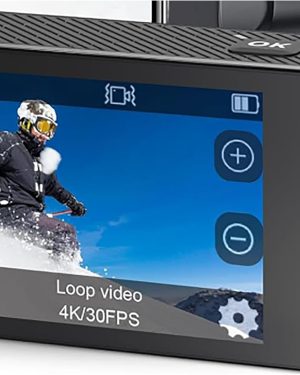 5K Action Camera, 30FPS, Waterproof Up to 131FT, with EIS, WiFi, App & Remote Control, 170° Wide-Angle, Sports/Helmet/Bike Camera – Stone Black (Memory Card Not Included)