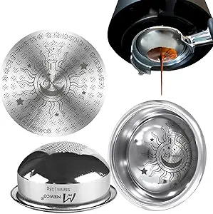 58mm Espresso Filter Basket with Espresso Puck Screen – 18g Spherical Bottom for Even Extraction, Compatible with Most 58mm Portafilters, Tampers, and Coffee Makers.