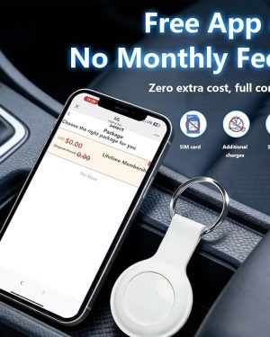 GPS Tracker for Vehicles, Cars, Pets & Valuables – Real-Time Location, No SIM, No Subscription, Long Standby, Waterproof (Android & iOS) – White