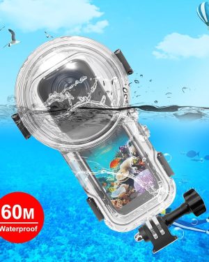 Invisible Waterproof Diving Case for Insta360 X5, FotStdio 60m/196ft Underwater Housing with Sealed Protective Shell for Action Camera Use