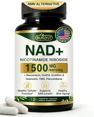 NAD+ Booster – 1500mg NR & NMN Formula with Resveratrol, Urolithin A, CoQ10 & Quercetin | Supports Cellular Energy, Healthy Aging & Stamina | 120 Capsules for Men & Women