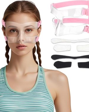 AF01B Women’s Adjustable Nose Guard for Broken Nose – Protective Sports Face Shield with Foam Padding for Basketball, Soccer, and Other Activities (Adults, Teens, Youths)
