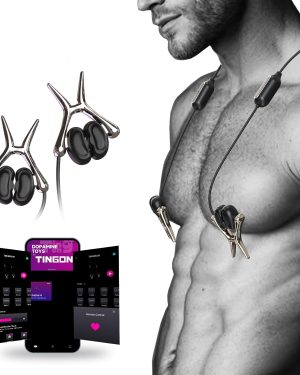 TINGON App-Controlled Vibrating Nipple Clamps – 12 Vibration Modes for Men & Women