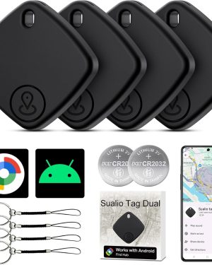 ir Tracker 4-Pack (2026) – Bluetooth Smart Tracker Tags for Android, Works with Google Find Hub Device App, Perfect for Keys, Backpacks, Suitcases & Travel Items