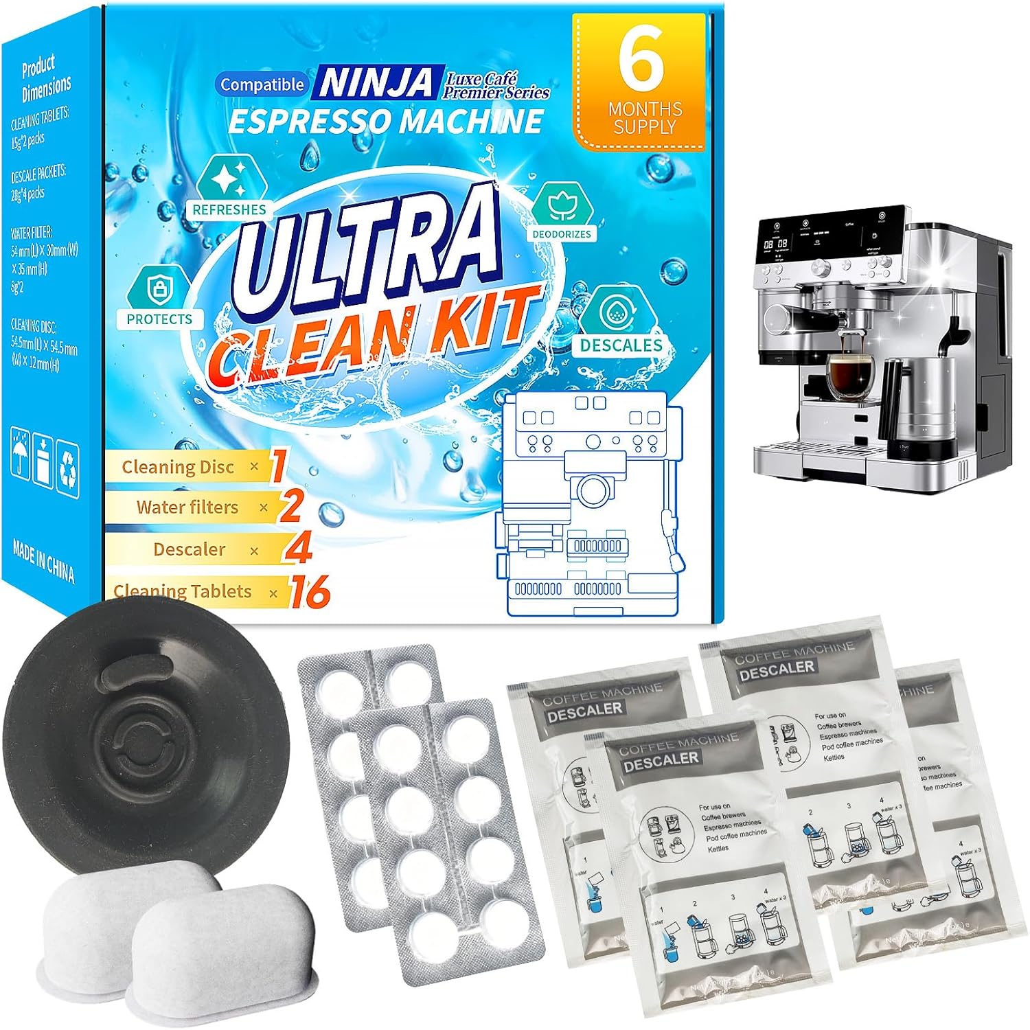 Espresso Cleaning Kit for Ninja Luxe Cafe – 6-Month Supply