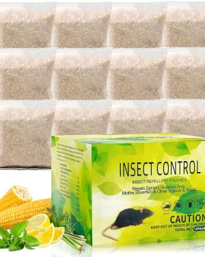 Rodent Repellent Pouches – 12-Pack with Peppermint Oil | Natural Mouse, Rat & Squirrel Deterrent for Home, Car, RV, Garage, Kitchen & Basement
