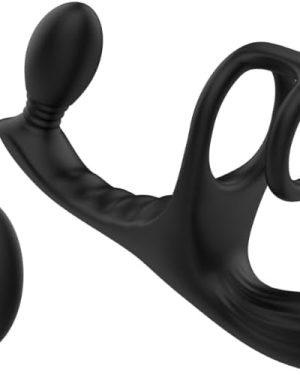 Prostate Massager & Vibrating Cock Ring for Men – Small Vibrating Butt Plug with Remote, 7 Vibration Modes, Testicle Massager, Waterproof Silicone Anal Vibrator