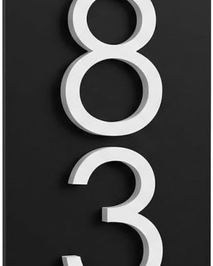 Custom Address Plaque- 3D Acrylic Large House Numbers Sign for Outside, 5mm Thick Modern Address Plaque with Raised Numbers- Personalized Address Sign in Vertical and Horizontal, Waterproof Matte Finish Door Number Sign for Outdoor Home Use