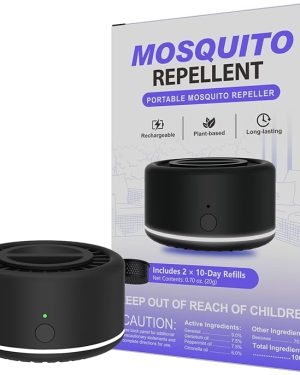 Electronic Mosquito Repellent Device for Patio – Rechargeable Mosquito Repeller with 2 Cartridges, Light Lavender – Effective Outdoor Insect Protection