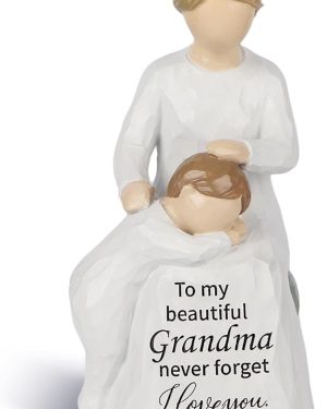 Hand-Painted Grandma Figurine Gift from Grandkids – Perfect Birthday, Christmas & Mother’s Day Gift for Grandma