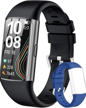 FKGZJF Smart Watch, Health Fitness Tracker Watch with 24/7 Heart Rate, Blood Oxygen Monitor, Sleep Tracker,Pedometer, IP68 Waterproof Activity Trackers Compatible with Android & iPhone Women Men