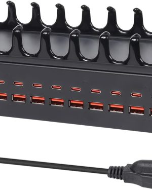 300W USB Charging Station with 24 Ports – Fast Multi Device Charger Hub for Phones, Tablets, Kindle, Home, Office & School