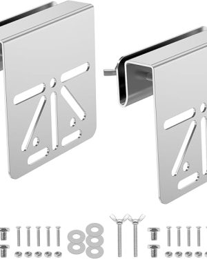 2Pcs Stainless Steel Gutter Mount Bracket for Solar Security Cameras – Compatible with IP PTZ Dome Cameras, Outdoor Security Camera Holder for SoloCam S340