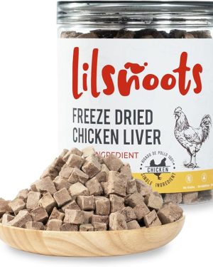 Freeze-Dried Chicken Liver Dog & Cat Treats – Single Ingredient, High-Protein, Rawhide-Free, Meal Topper & Training Treats, 4.6oz”