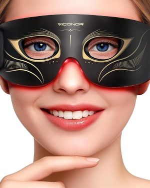 Viconor Red Light Therapy for Eyes – 630nm Red Light & 850nm Infrared Device with No Light Leakage, Rechargeable Remote