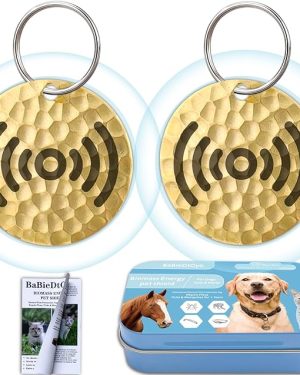 Natural Flea & Tick Repellent Collar Pendant for Dogs & Cats – 12-Month Water-Resistant Biomass Energy Pet Shield, Safe for Pets, Gift-Ready, One Size (2-Pack)