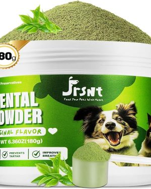 Dog Dental Powder – Natural Herbal Blend with 5 Probiotics & Lysozyme for Teeth Cleaning, Plaque & Tartar Removal, Bad Breath Control, Suitable for All Dog Breeds – 180g Large Size