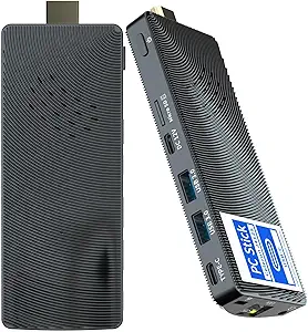 Mini PC Stick, Intel J4105 Fanless Desktop Computer, 8GB RAM 128GB eMMC, Support 4K@30Hz Monitor, 1080P Smooth Video, Dual HDMI, WiFi, for Home Office Digital Signage