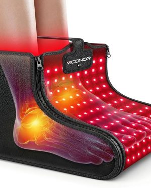 Viconor Red Light Therapy Shoe Wraps for Feet & Ankles – Portable Infrared Device for Neuropathy Relief with Adjustable Timer & Removable Zipper
