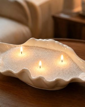 Candle Sand with Wicks – 1.1 lb natural pearled wax candle making kit with lemongrass citronella scent, refillable candle beads for home décor, outdoor use, and Mother’s Day gifting.