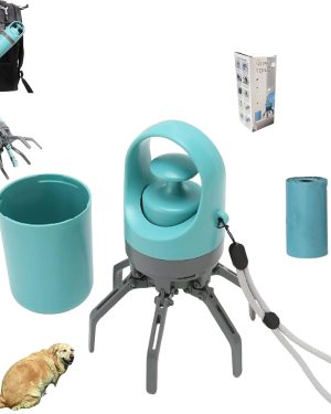 Portable Pet Pooper Scooper for Dogs – Compact poop scooper with bag attachment, includes 15/60/120 waste bags for easy and hygienic pet cleanup