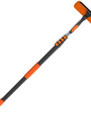 LAANPOLE 26FT Window Squeegee with Extension Pole – 2-in-1 Professional Window Cleaning Kit with 20FT Telescoping Pole for Indoor & Outdoor Use