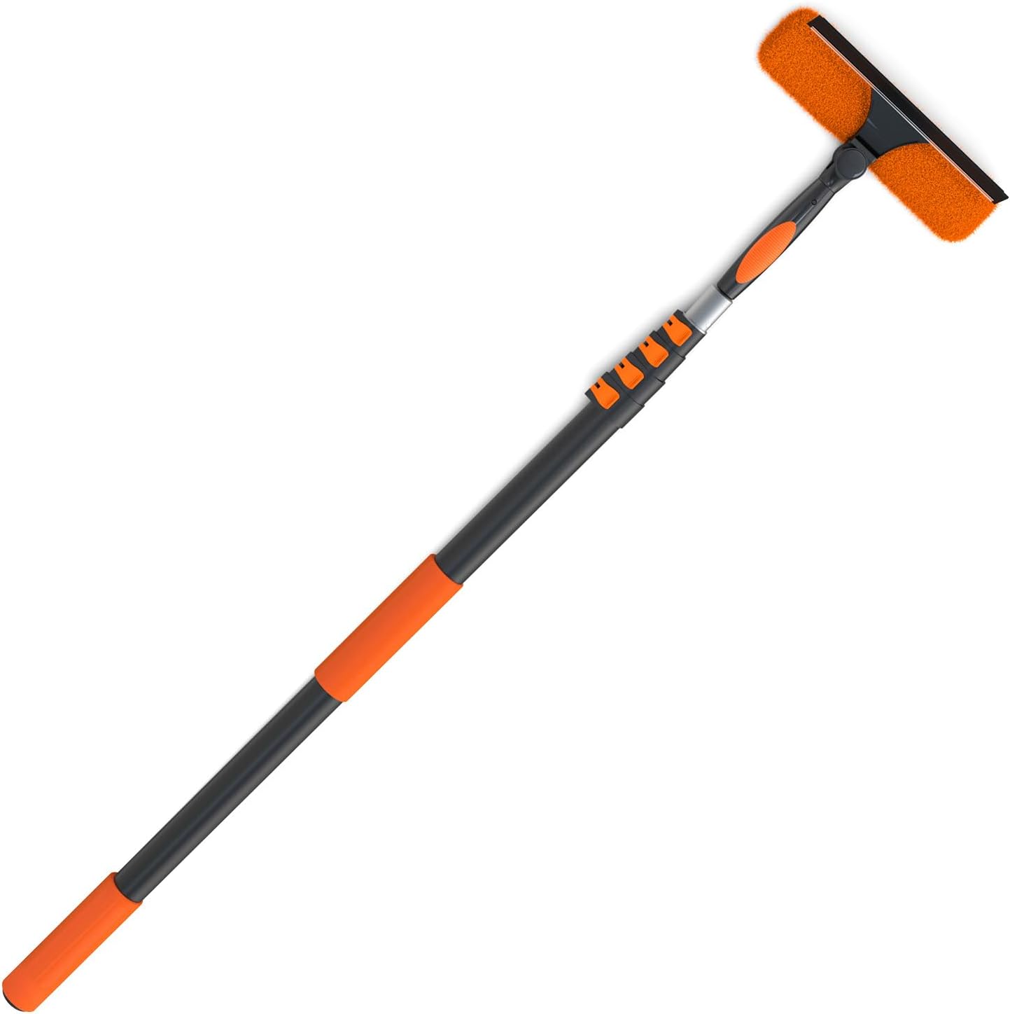 LAANPOLE 26FT Window Squeegee with Extension Pole – 2-in-1 Professional Window Cleaning Kit with 20FT Telescoping Pole for Indoor & Outdoor Use