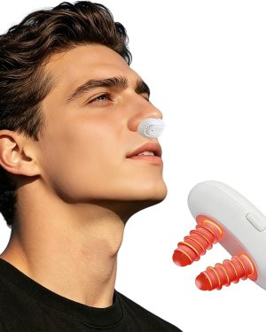 Red Light Therapy for Nose,LED Nasal Device for Sinus Relief & Dry Nose Comfort, USB Rechargeable Light Therapy for Nasal Support, Portable Design for Home, Office, and Travel Use,Milk White